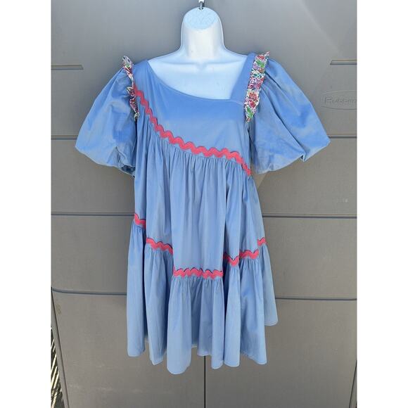 NWT Alden Adair Chandler Roller Skate Mini Ruffle Smocked Dress Women’s Medium - Picture 2 of 15